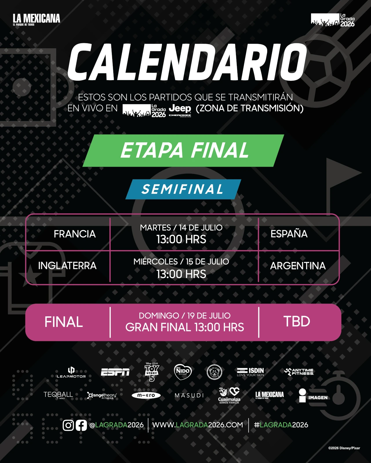 Calendario completo de partidos La Grada 2026